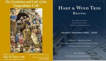 Talk on the Neapolitan Crib and harp and wind trio recital at Il-Hagar