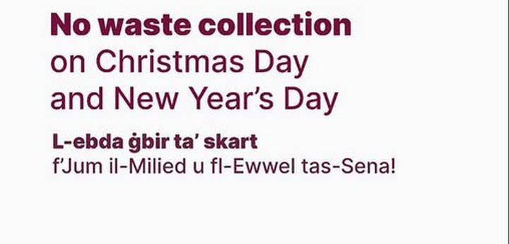 No organic waste collection Christmas Day and New Year’s Day