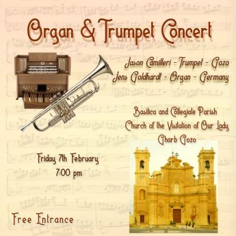 Gharb concert with German organist Jens Goldhardt and Gozitan trumpeter Jason Camilleri