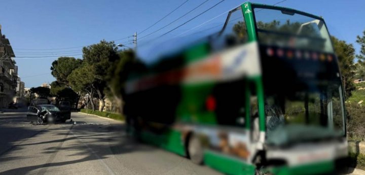 Six taken to hospital following collision between car and bus in Gozo