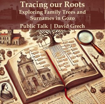 Exploring family trees and surnames in Gozo during public talk with David Grech