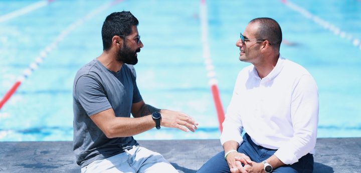 PM visits Neil Agius during his training for the ‘The Gozo 7’ swim challenge
