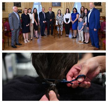 BOV employees donate hair to the MCCFF for good cause