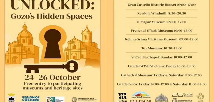 Unlocked: Gozo’s Hidden Spaces – Free entry to participating museums and sites