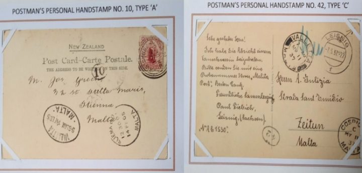 Personal Postmen’s Handstamps on display at Il-Hagar, Gozo