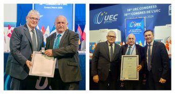 Joe Bajada Receives UEC Merit Award at 8th UEC Congress in Avignon