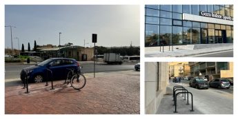 First of 150 bicycle racks starting to appear around Gozo