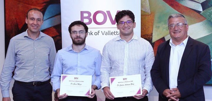 Dr Sean Mizzi and Dr Julian Andrew Borg awarded BOV Prize in Medicine